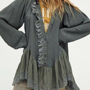 Free People Jeanette lace Victorian Ruffled Tunic
